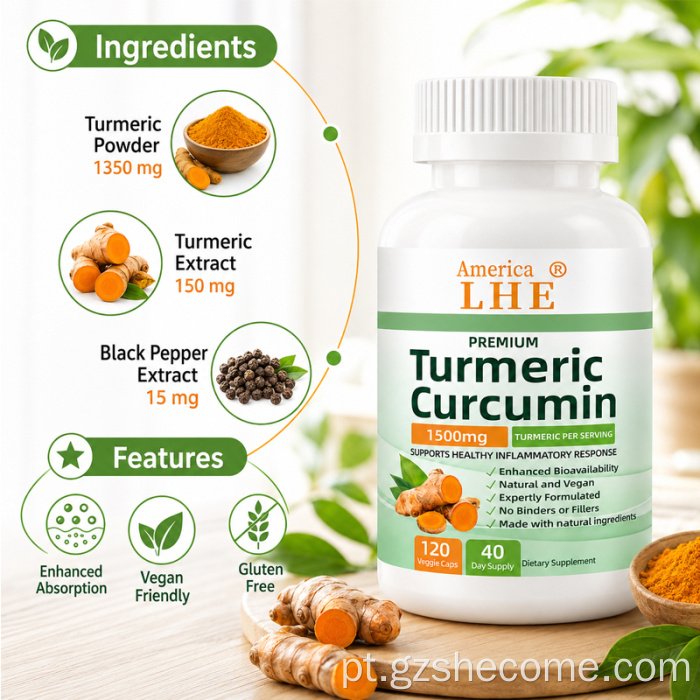 Cápsulas de cúrcuma e cúrcuma Shecome previnem o câncer de cúrcuma